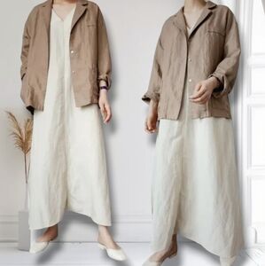 MISS ALLIAGE Women's Beige Lightweight Viscose Blend Overshirt